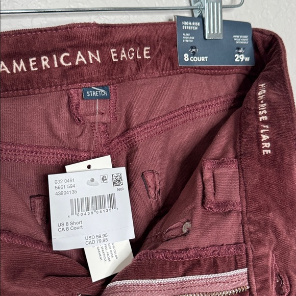 NWT American Eagle High Rise Flare Corduroy Pants Size 29S Short - Picture 5 of 5
